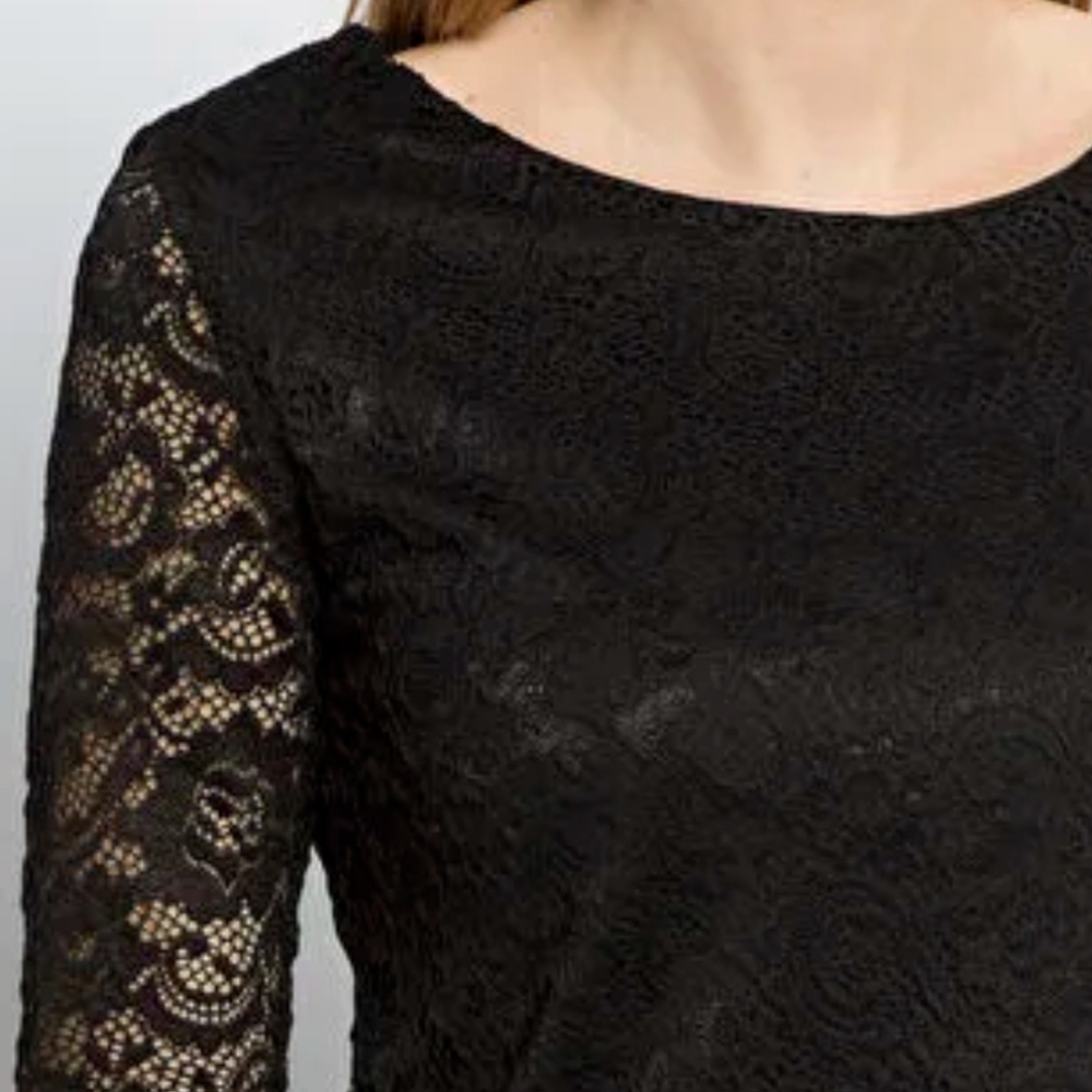 Miss Chievous Women's Long Sleeve Low Back Lace Goth Bodysuit Size M Used - Picture 2 of 6